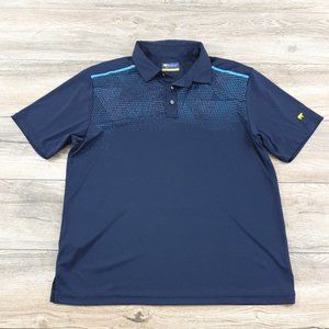 Jack Nicklaus Golf Large Short Sleeve Shirt Men Sport Casual Polyester Blue Soft